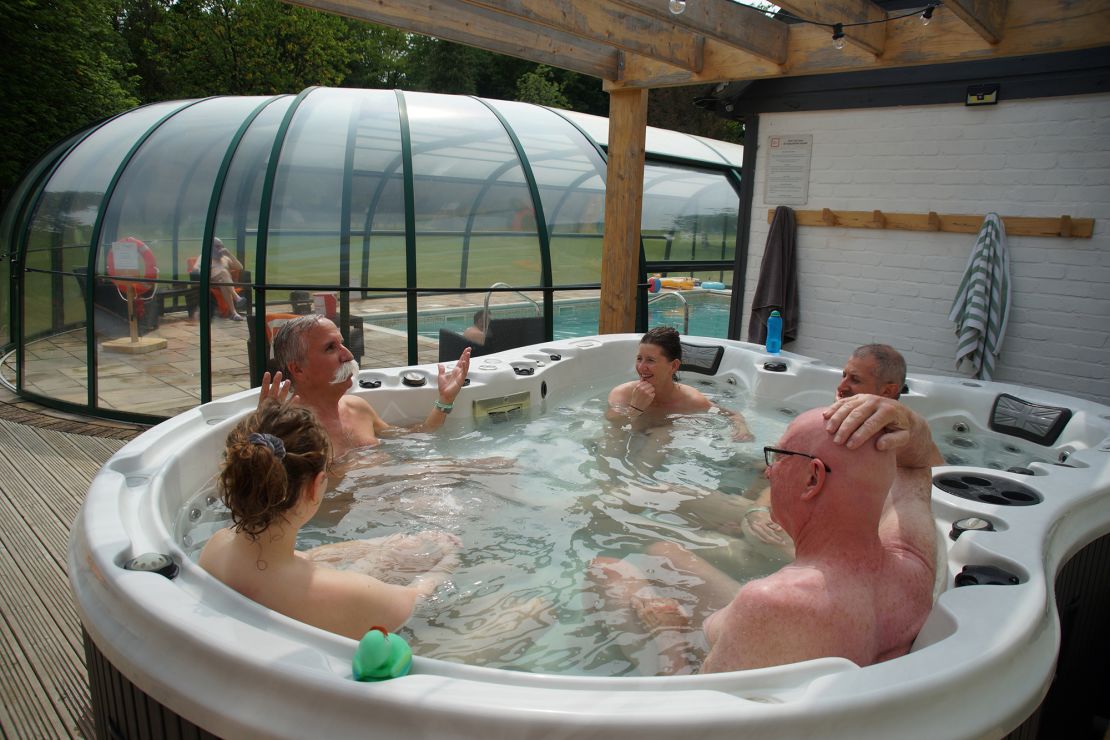 The new spa facilities include a hot tub, a sauna, a heated pool and outdoor showers.