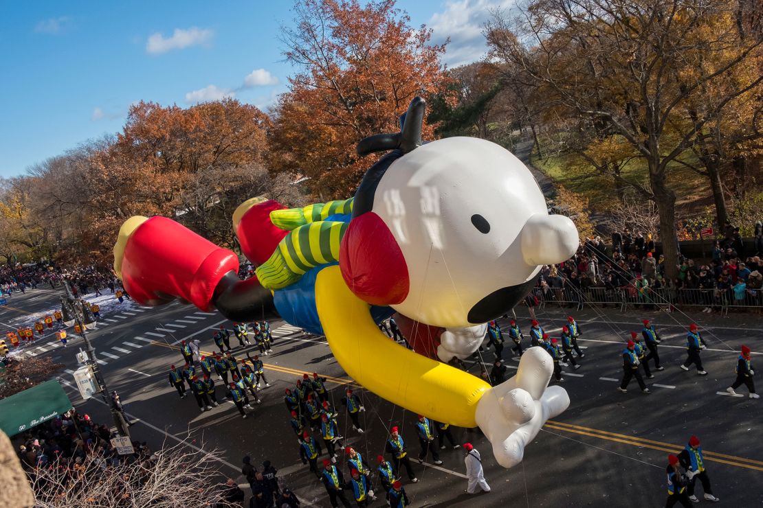 Greg Heffley, from “Diary of a Wimpy Kid,” has appeared as three different balloons since debuting in 2010.