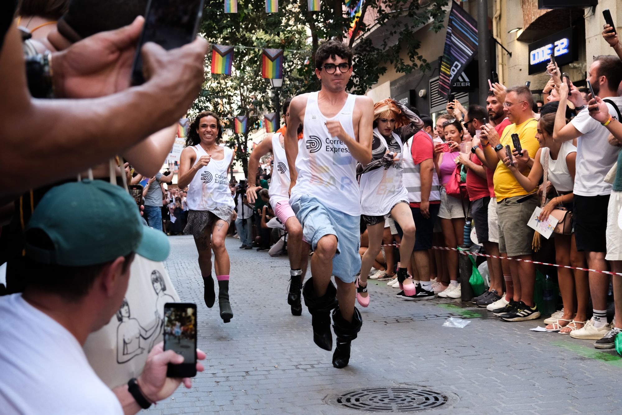 Pablo Lopez competes in Madrid's annual high heel race this week.