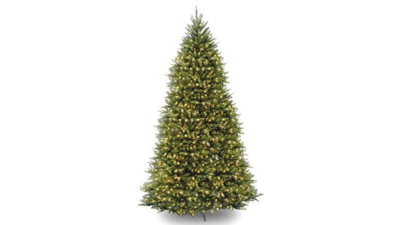 dunhill fir green/white christmas tree with clear/white lights