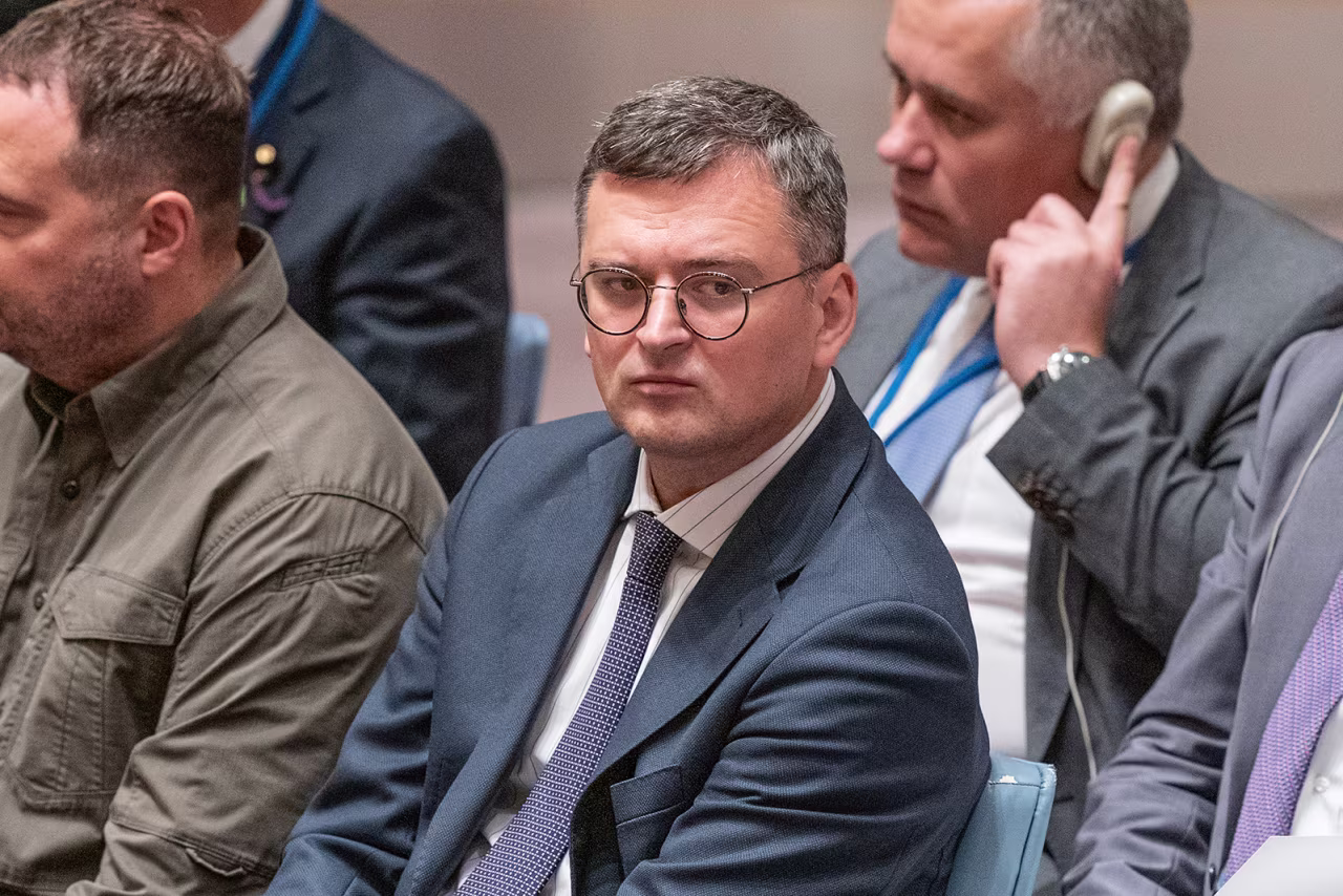 Dmytro Kuleba attends a meeting at the UN Headquarters in New York on September 20.