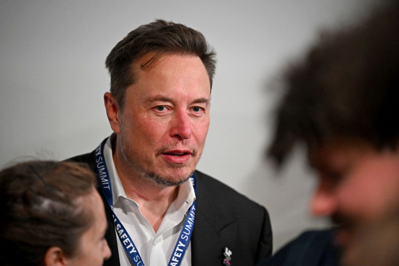 Elon Musk attends a summit in Bletchley, England, in November.