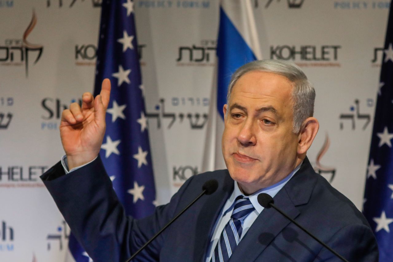 Netanyahu said Israel was standing "completely besides the United States."