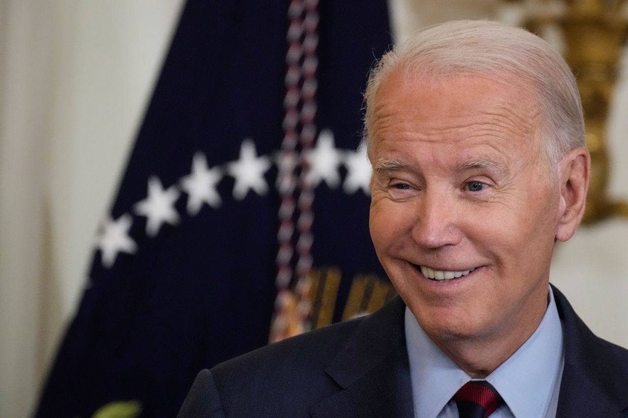 President Joe Biden speaks during an event in the East Room of the White House in July 2023.