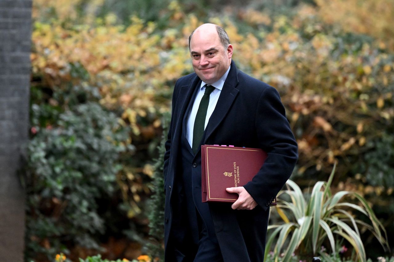 Defence Secretary Ben Wallace arrives in Downing Street ahead of a Cabinet meeting at 10 Downing Street on December 13, in London, England.