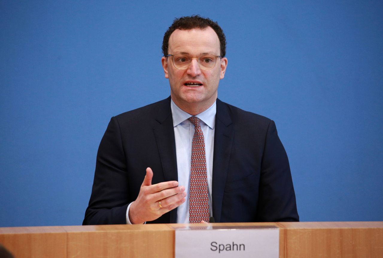 German Health Minister Jens Spahn speaks at a press conference on February 12 in Berlin.