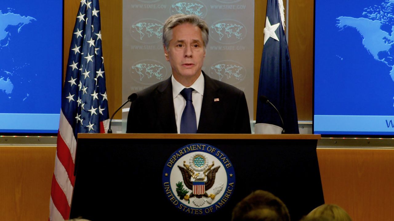 US Secretary of State Antony Blinken delivers remarks on Friday.