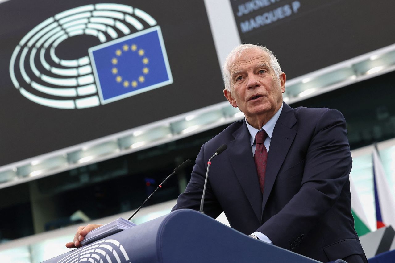 European Union High Representative for Foreign Affairs and Security Policy Josep Borrell speaks during a debate on the humanitarian situation in Gaza, at the European Parliament in Strasbourg, France, on November 22. 