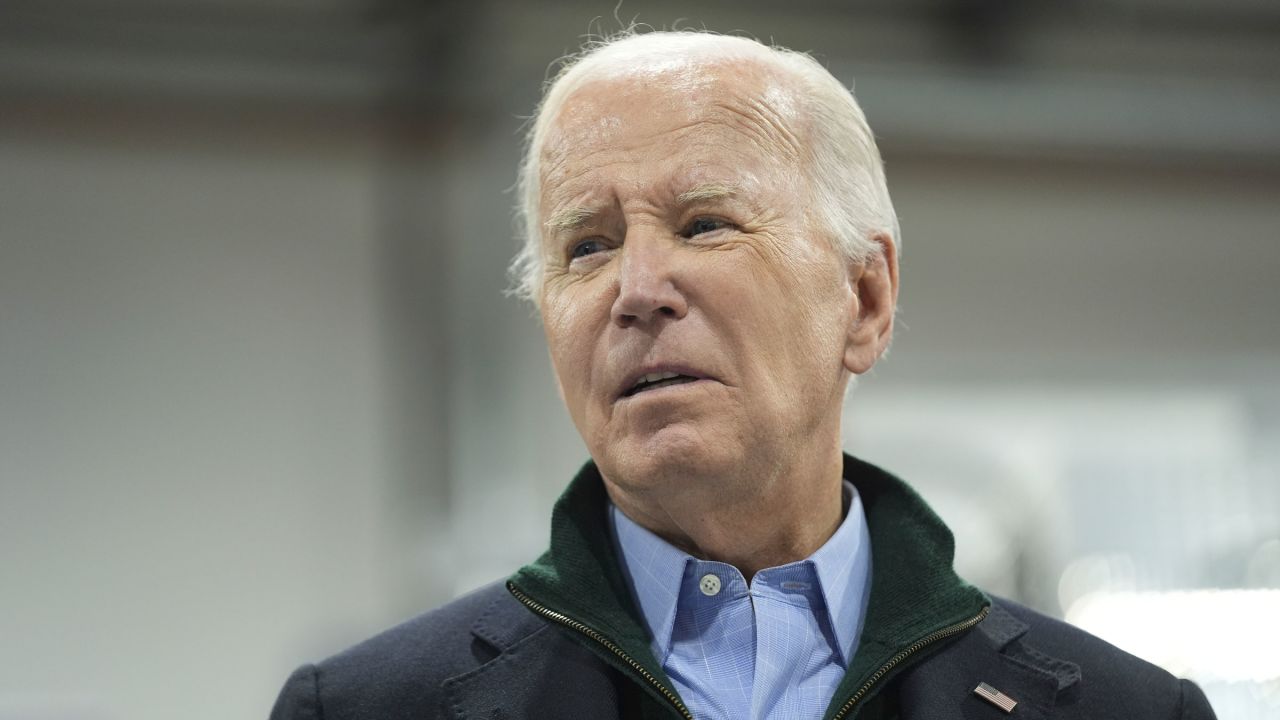 President Joe Biden speaks while visiting firefighters in Allentown, Pennsylvania, earlier this month.