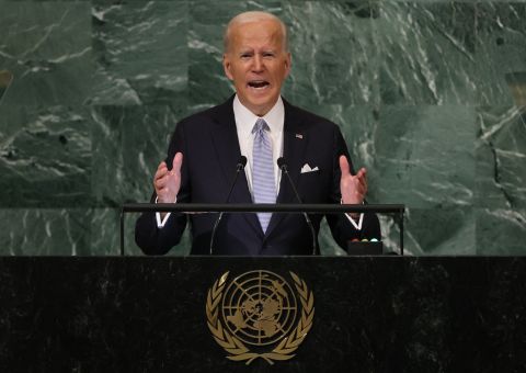 U.S. President Joe Biden addresses the United Nations General Assembly.
