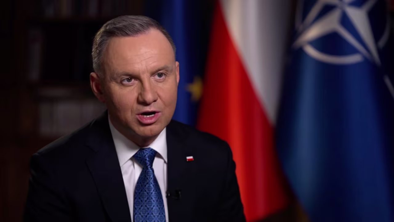 Poland's President Andrzej Duda speaks to CNN's Christiane Amanpour in an interview. 