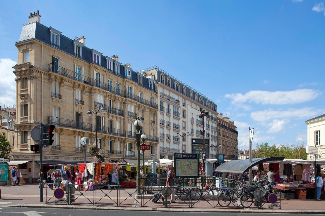 The 82-year-old is currently renting a one-bedroom apartment in the Issy-les-Moulineaux district in Paris, pictured.