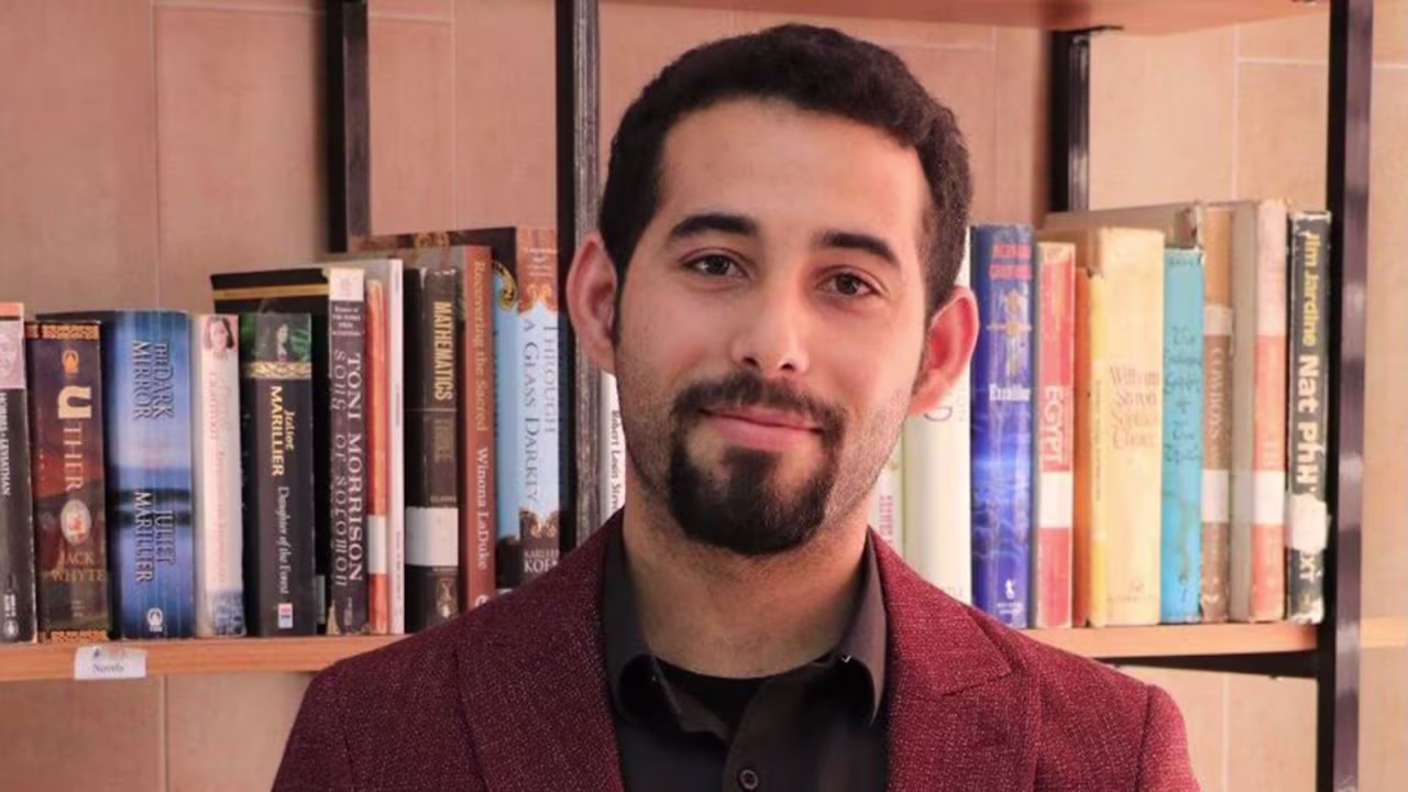 A photo of Mosab Abu Toha from City Lights Publishers, who published his debut book of poems, "Things You May Find Hidden in My Ear." 