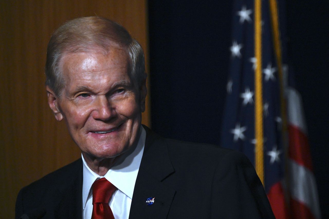 NASA Administrator Bill Nelson speaks during a NASA briefing in Washington, in September 2023. 