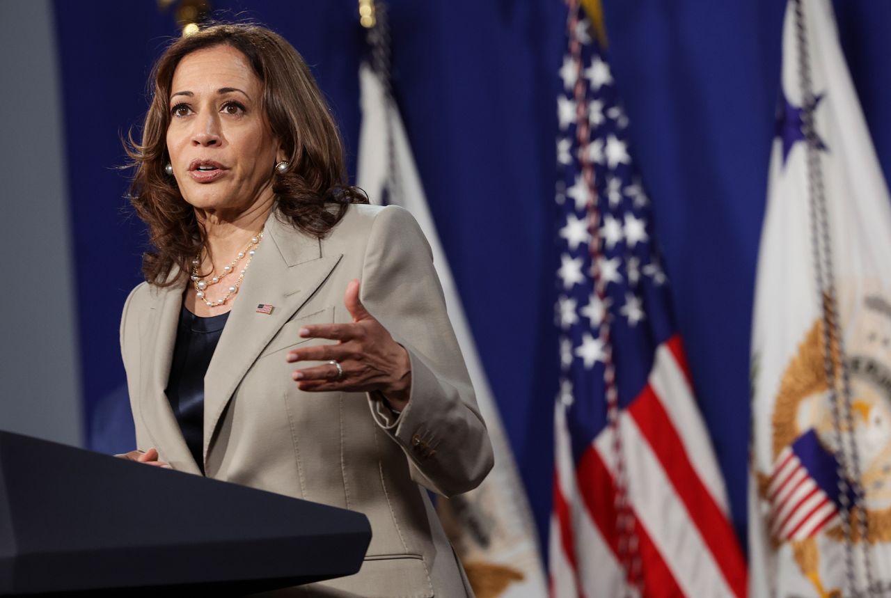 Vice President Kamala Harris speaks on June 2, in Washington, DC. 