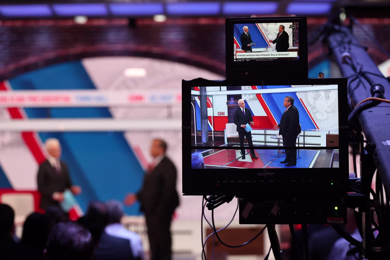 Chris Christie speaks at a CNN Republican Presidential Town Hall moderated by CNN’s Anderson Cooper in New York on Monday, June 12.