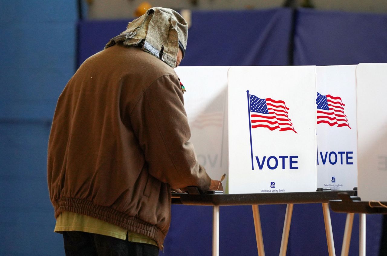 A man votes in Detroit on Tuesday.