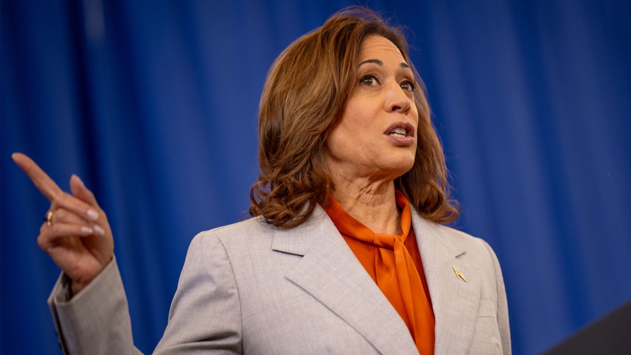 Vice President Kamala Harris speaks on June 7, in Landover, Maryland. 