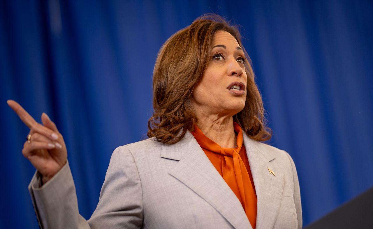 Vice President Kamala Harris speaks on June 7, in Landover, Maryland. 