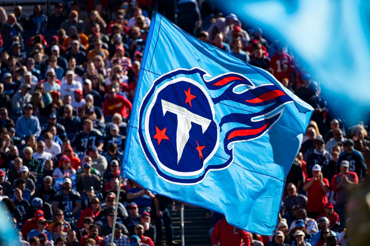 The Tennessee Titans flag is seen during a game in November 2019 in Nashville, Tennessee.