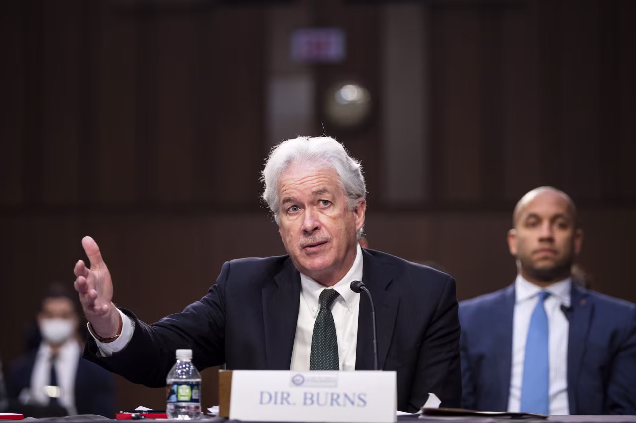 CIA Director Bill Burns testifies during a Senate Select Intelligence Committee hearing on March 10.