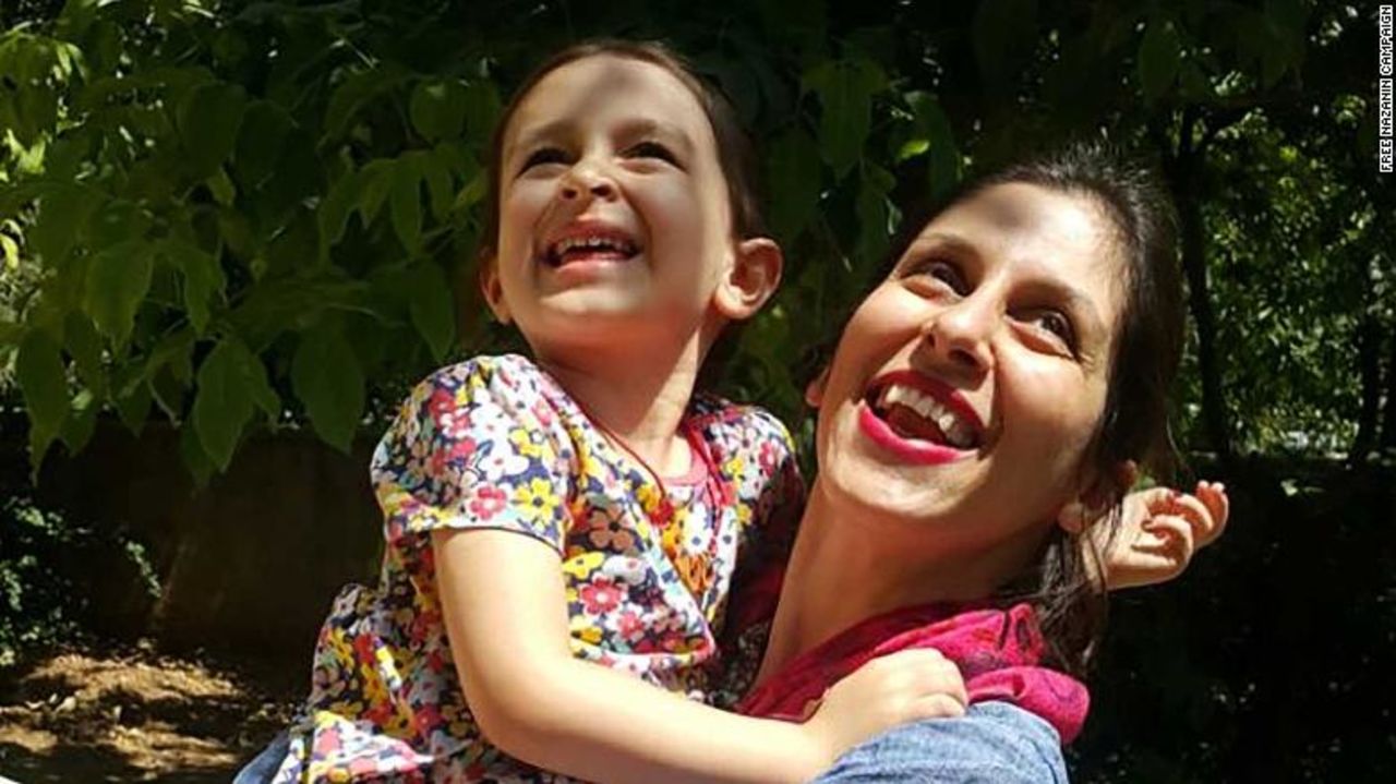 Nazanin Zaghari-Radcliffe is seen with her daughter, Gabriella, in Damavand, east of Tehran, during a temporary release from Evin prison in August 2018.