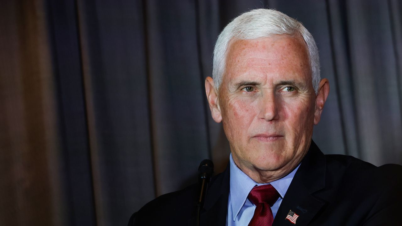 Former Vice President Mike Pence speaks at the Calvin Coolidge Foundation conference at the Library of Congress on February 16 in Washington, DC.