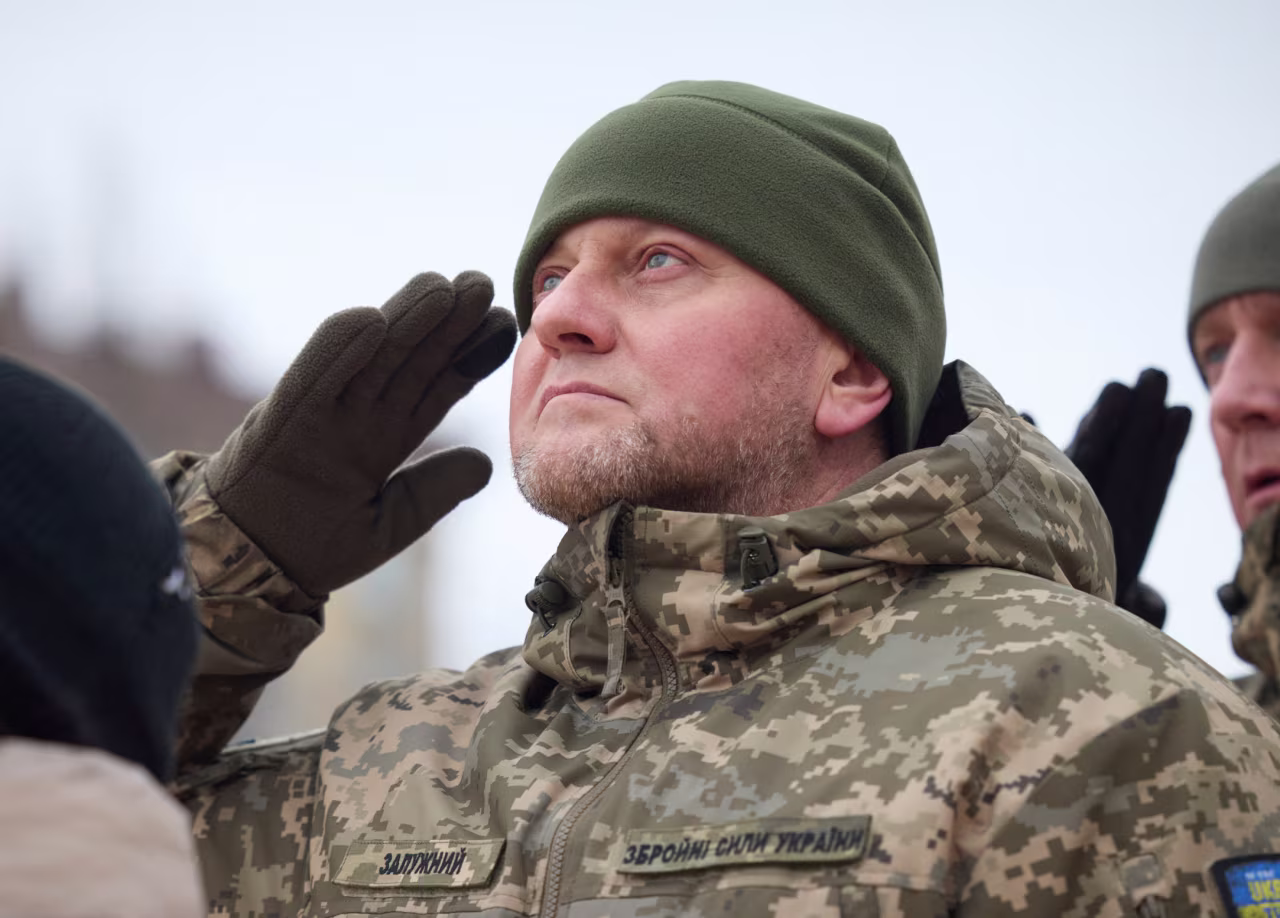 Gen. Valerii Zaluzhnyi attends a ceremony dedicated to the first anniversary of the Russian invasion of Ukraine in Kyiv on Friday.