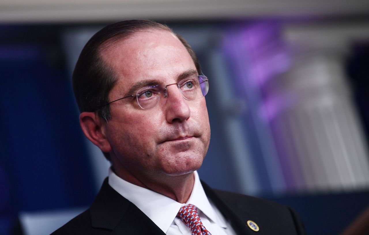 U.S. Secretary of Health and Human Services Alex Azar speaks during a press briefing at the White House in Washington DC, on November 19. 