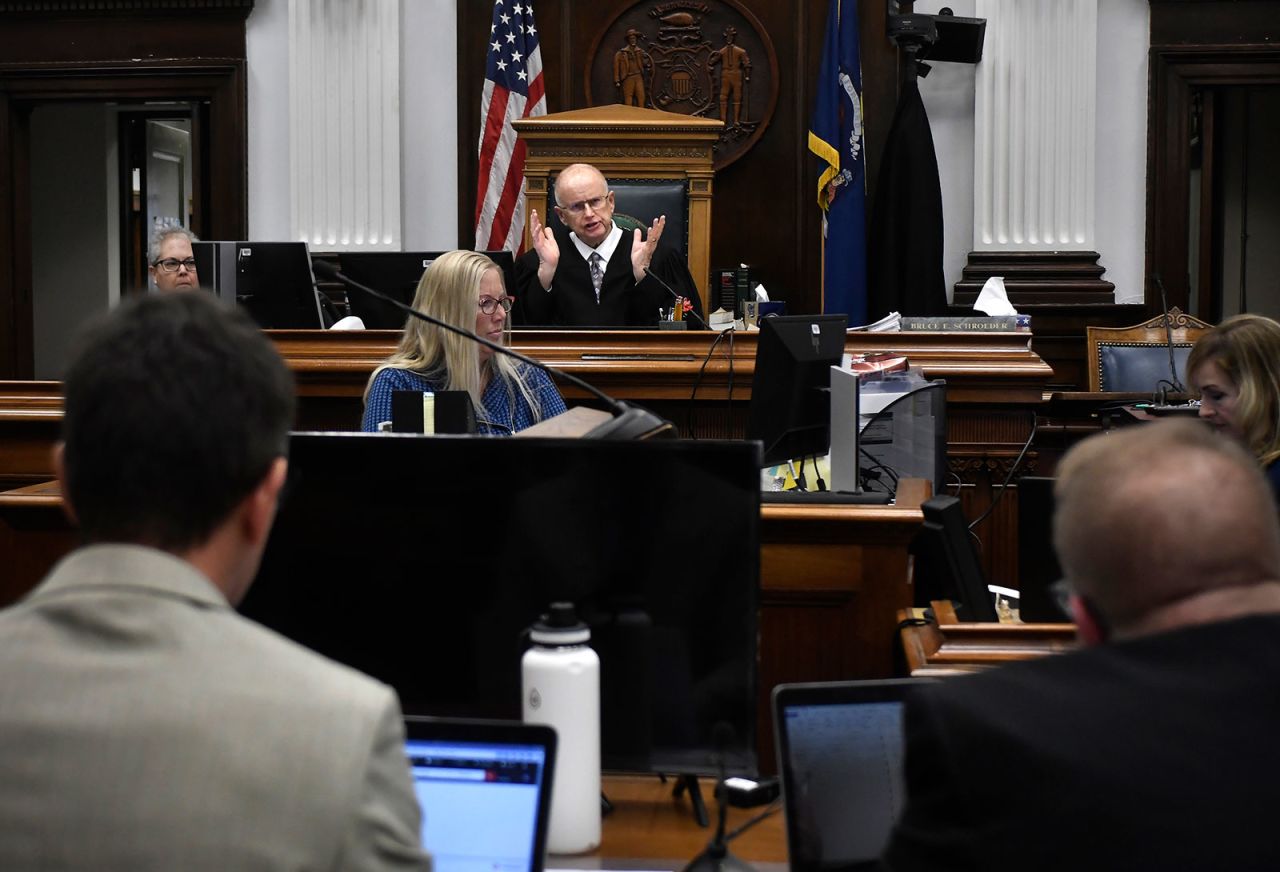 Judge Bruce Schroeder speaks during the trial on November 12.