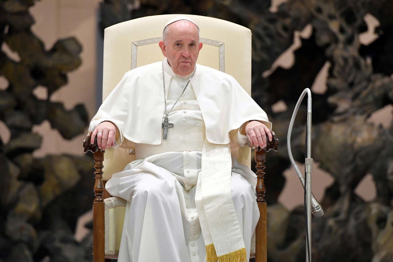 Pope Francis is pictured during the general audience at Vatican City, on October 28.
