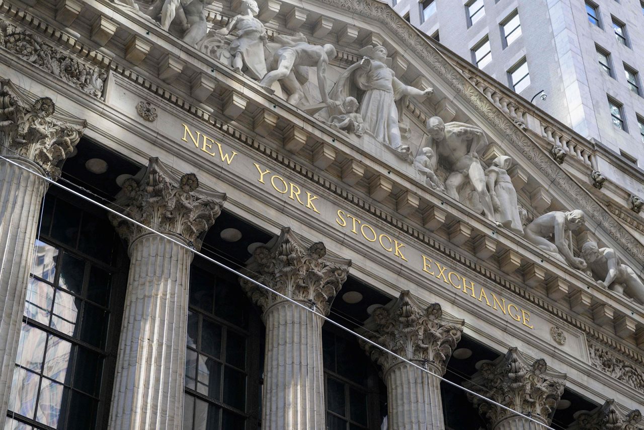 A view of the New York Stock Exchange on Wall Street in New York City on January 18.