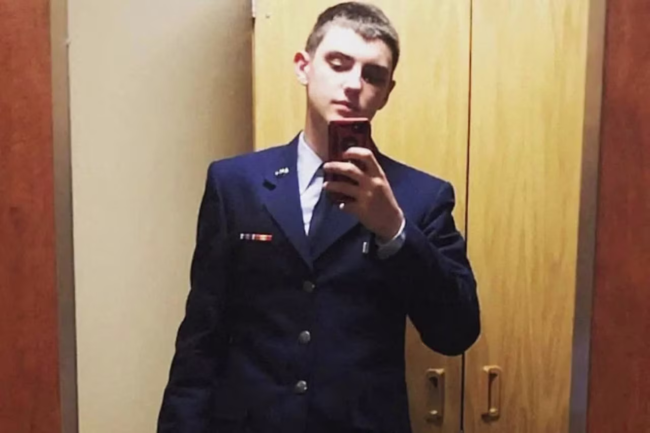 An undated picture shows Jack Teixeira, a 21-year-old member of the U.S. Air National Guard.