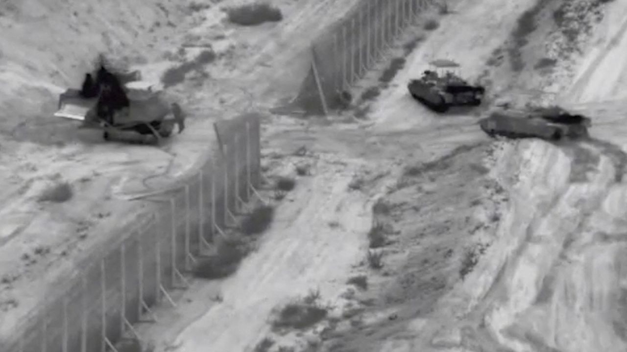 Israeli armored vehicles take part in an operation in northern Gaza on Thursday.