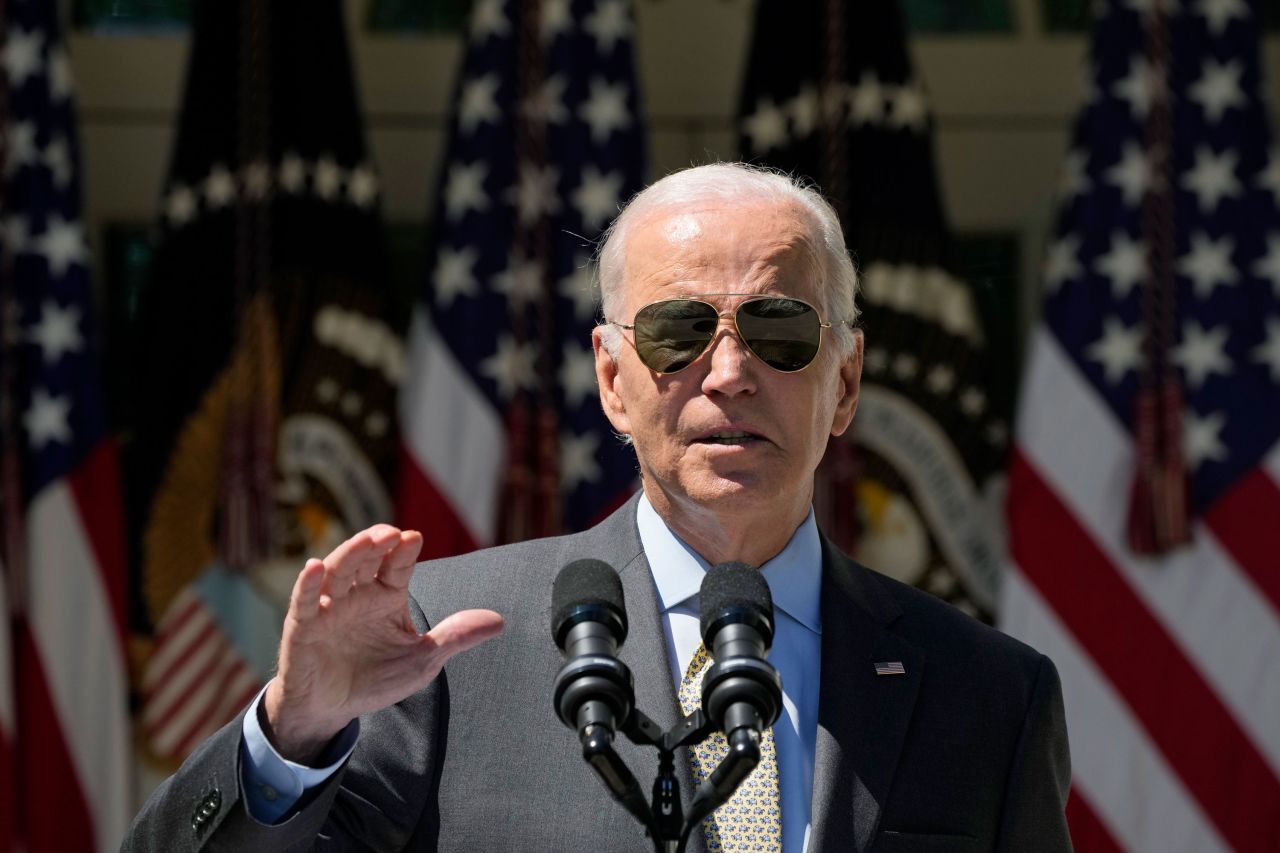 President Joe Biden speaks about the August jobs report in the Rose Garden of the White House on September 1, 2023, in Washington, DC.