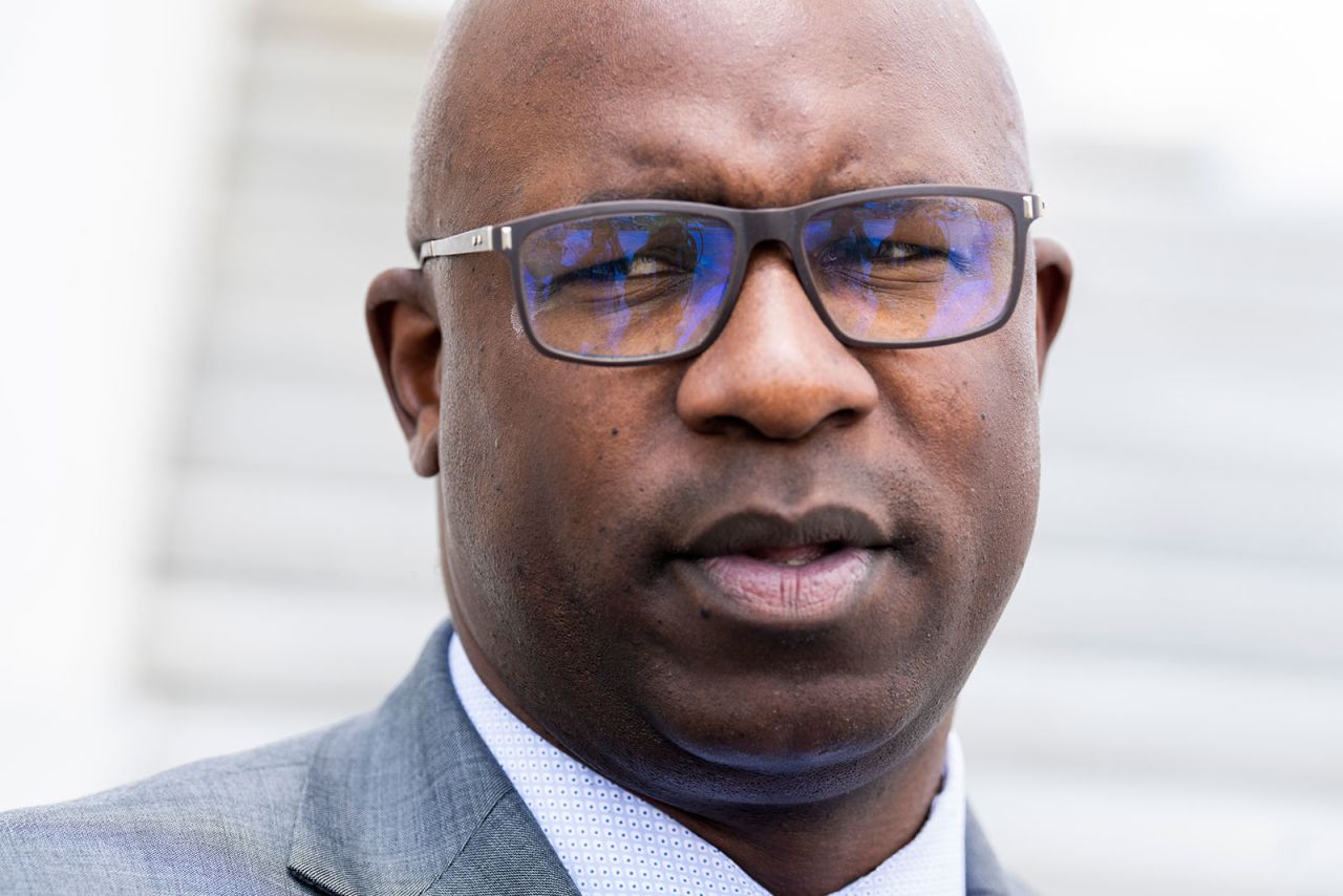 Rep. Jamaal Bowman is seen outside the US Capitol on July 15. 