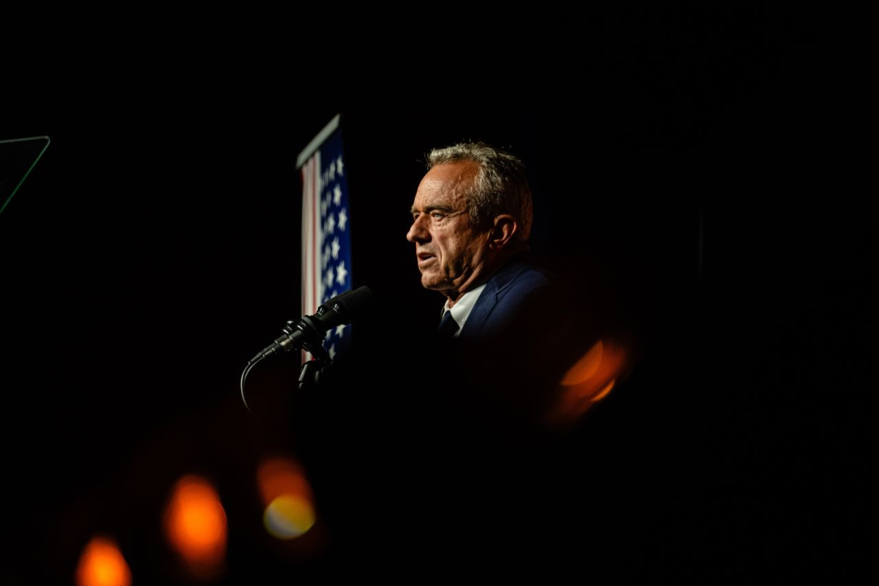 Presidential candidate Robert F. Kennedy Jr. gives a speech during the Bitcoin 2024 conference in Nashville on July 26.