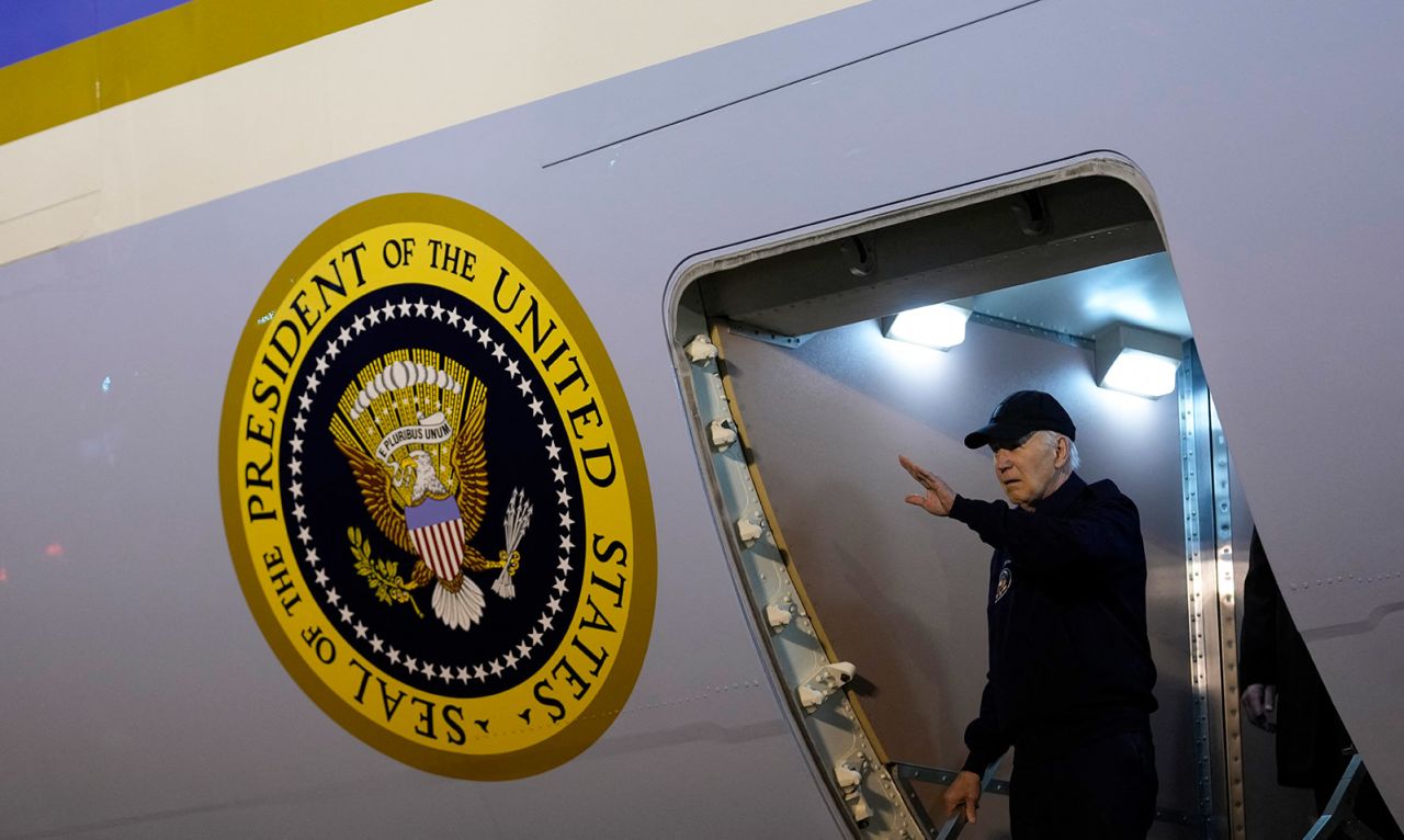 President Joe Biden steps off of Air Force One upon arrival at Dover Air Force Base in Dover, Delaware, on July 17.