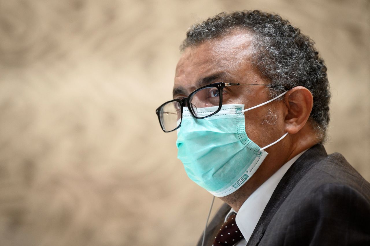 Tedros Adhanom Ghebreyesus, director-general of the World Health Organization, attends a conference in Geneva, Switzerland, on September 13.