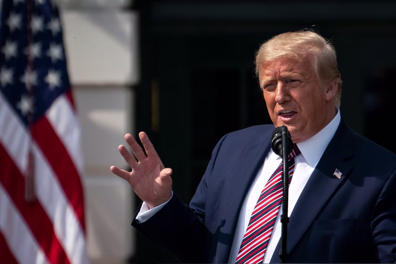 US President Donald Trump speaks during an event on the South Lawn of the White House on July 16, in Washington, DC. 