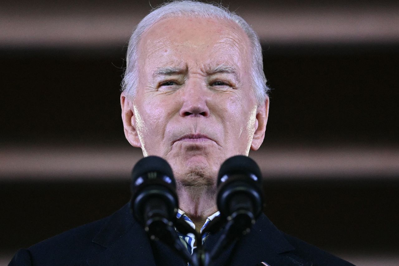 US President Joe Biden speaks in Milwaukee, Wisconsin, on December 20.