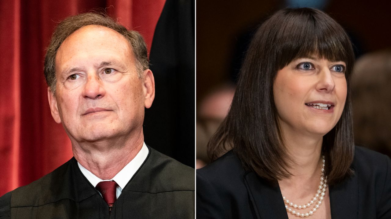 Supreme Court Justice Samuel Alito and Solicitor General Elizabeth Prelogar.