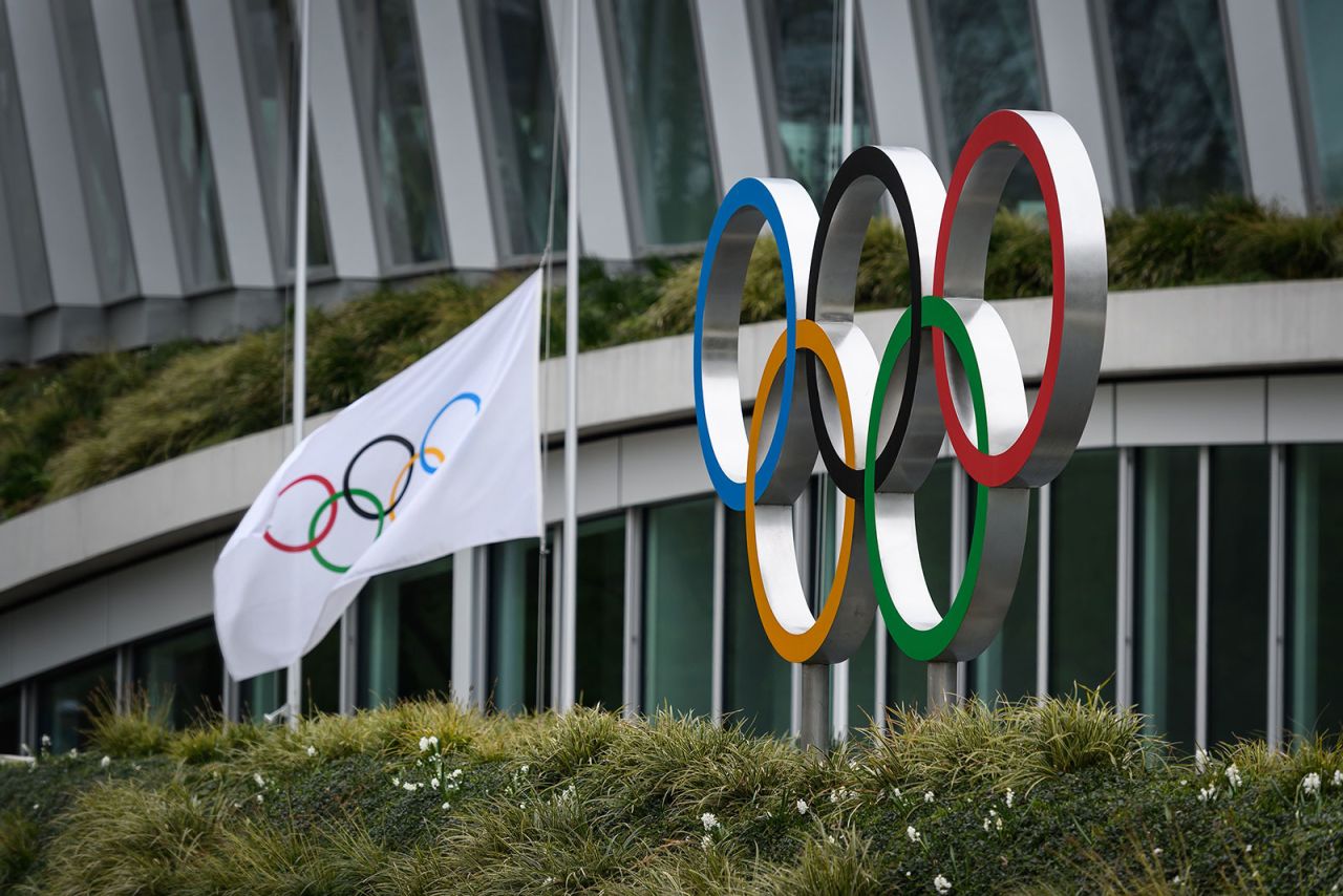 Theh Iternational Olympic Committee headquarters in Lausanne, Switzerland, on March 22.