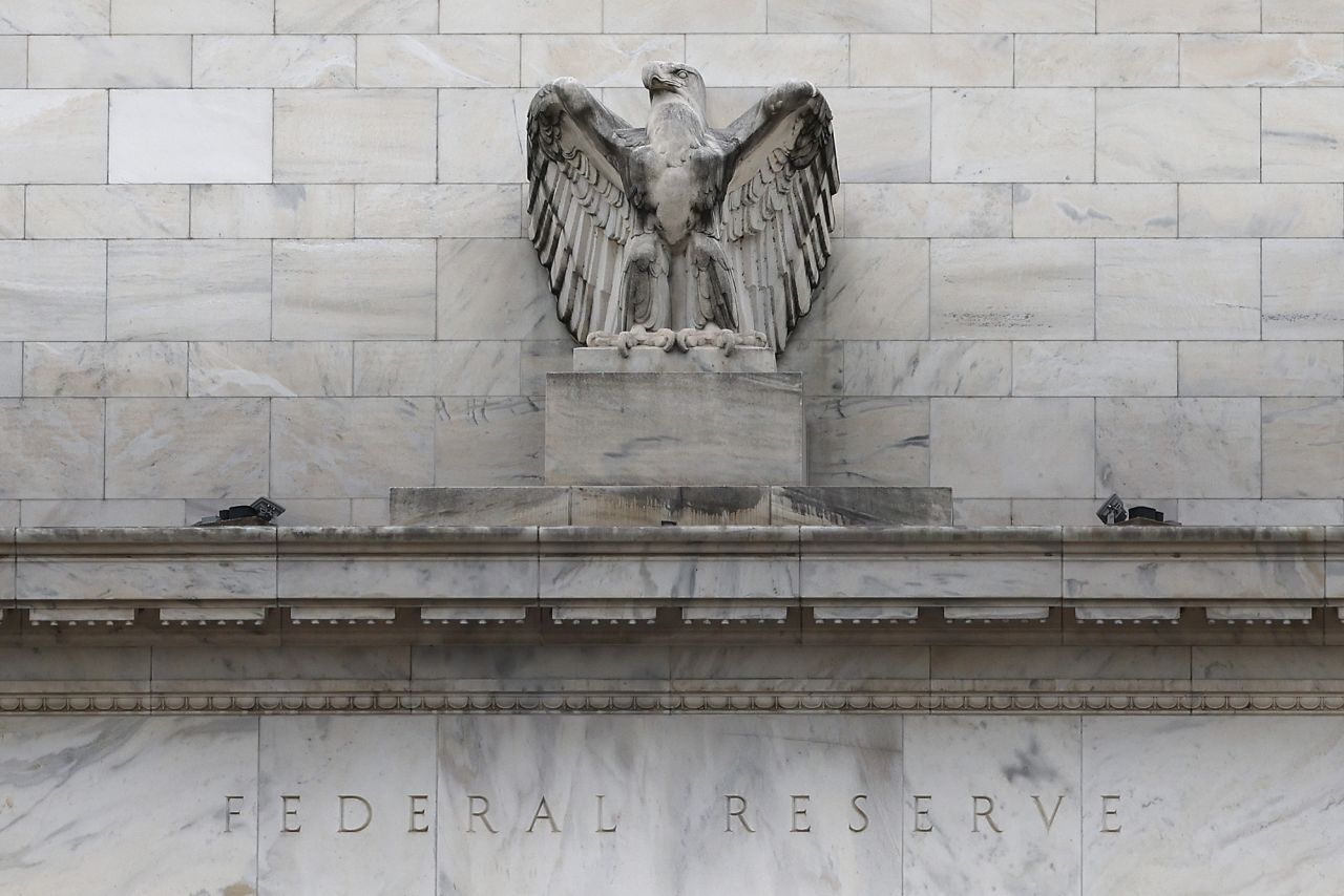 The Federal Reserve building is shown May 2, 2023 in Washington, DC. 