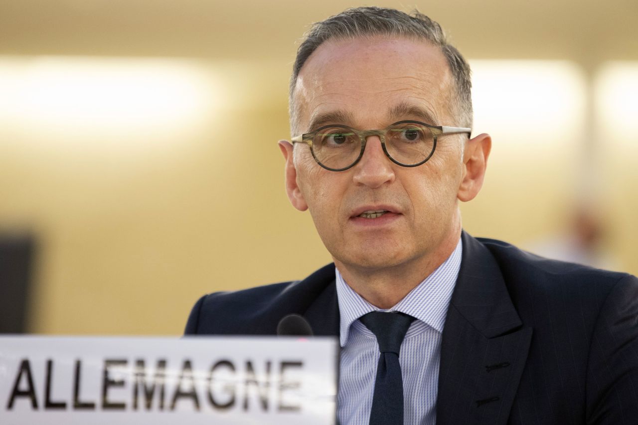 German Foreign Minister Heiko Maas speaks in Geneva, Switzerland, on September 13.