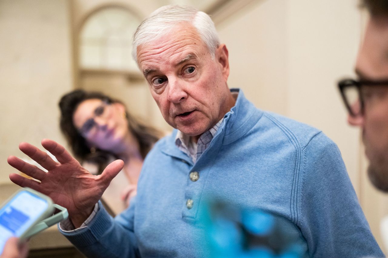 Rep. Steve Womack talks to reporters after a House Republican Conference meeting in the US Capitol on the speaker of the house nomination on Thursday, October 12, 2023. 