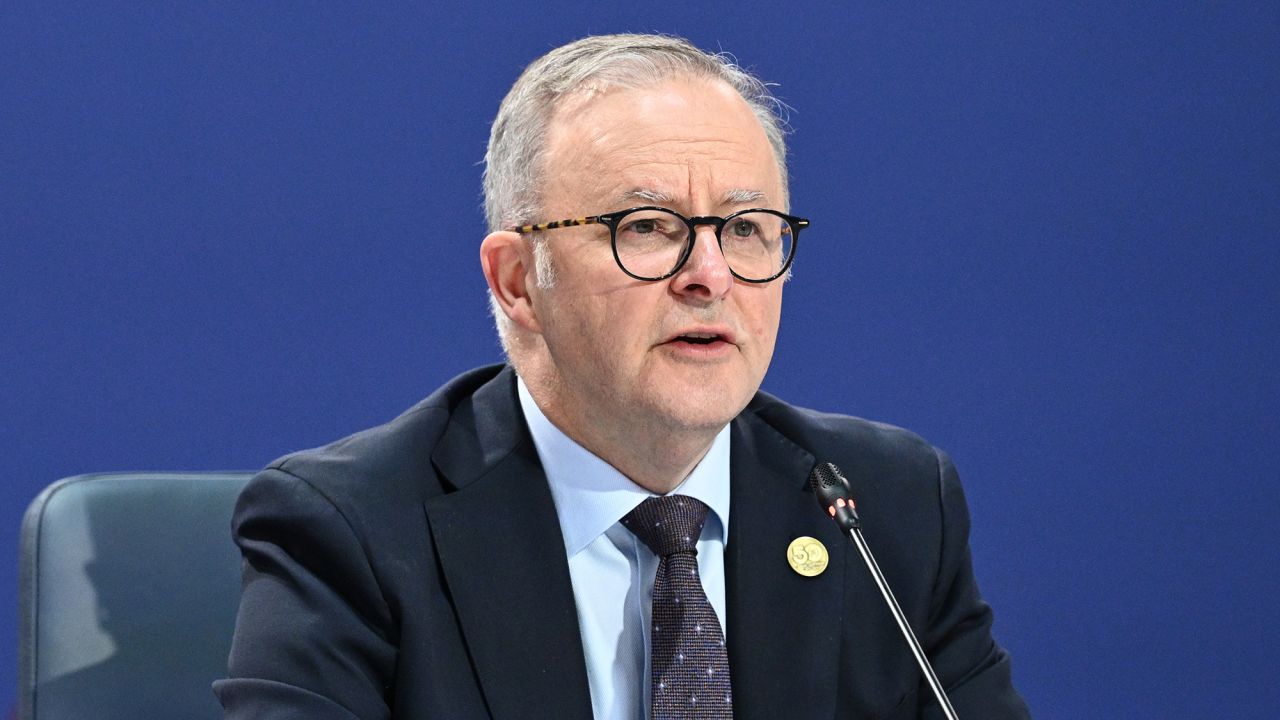 Australian Prime Minister Anthony Albanese speaks in Melbourne, on March 6. 