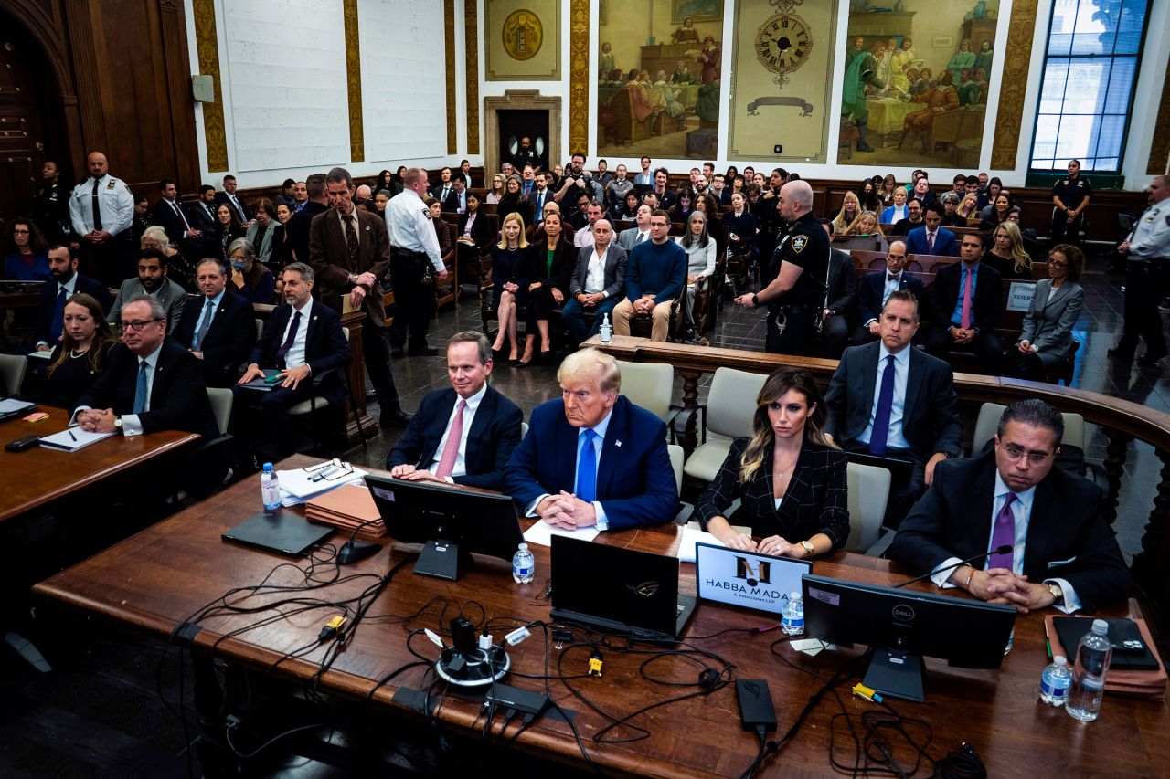 Former President Donald Trump sits in the courtroom during his civil fraud trial at New York Supreme Court on November 6.