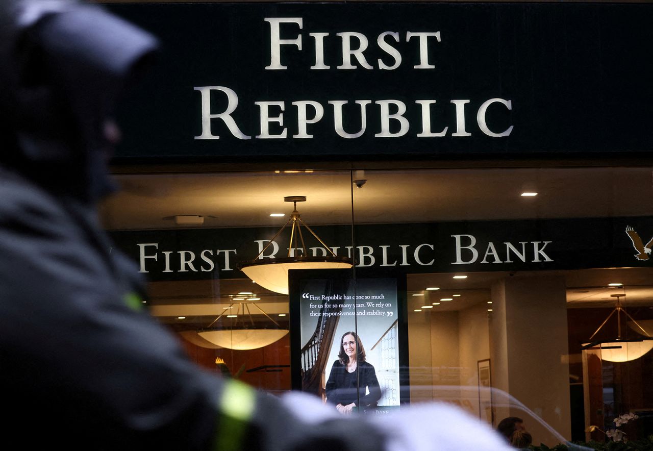 A?First?Republic?Bank?branch?is pictured in Midtown Manhattan in New York City on March 13.