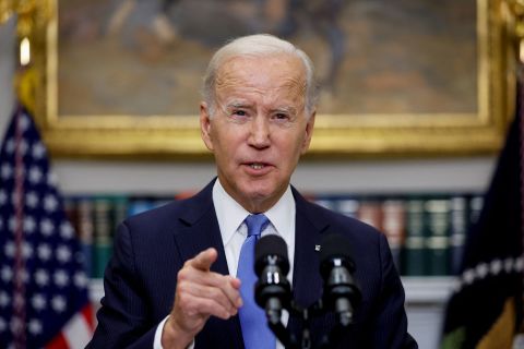 President Joe Biden speaks at the White House on September 30. 
